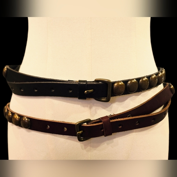 GAP Studded Leather Belts - Set of 2 Black and Brown main image 5
